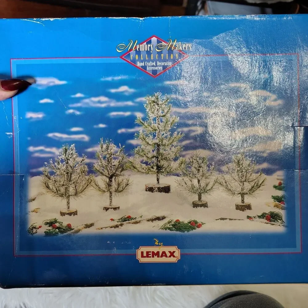 Lemax VTG 1997 Hand Crafted White Pine Tree Bundle Of 5 77047 Christmas